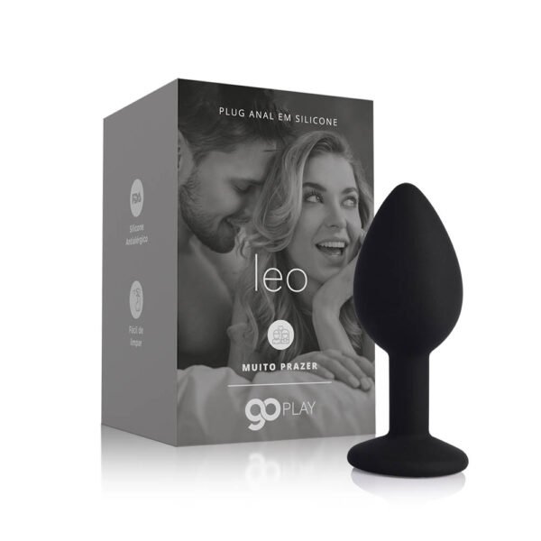 Plug Anal em Silicone Go Play Leo Pequeno Preto