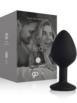 Plug Anal em Silicone Go Play Leo Médio Preto
