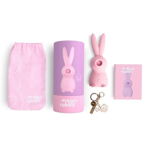 Estimulador de Clitóris Recarregável Magic Rabbit 3 em 1 - Rosa por Ingrid Guimarães - 17 Conteúdo da embalagem do Magic Rabbit, estimulador de clitória da linha Ingrid Guimarães