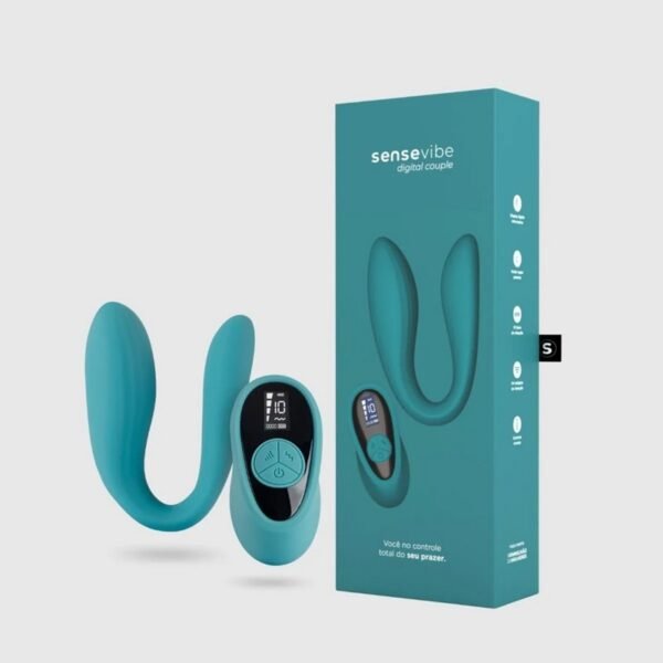 Vibrador Recarregável Sensevibe Digital Couple com controle remoto