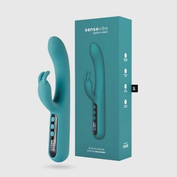 Vibrador Recarregável Sensevibe Digital Rabbit com estimulador de clitóris