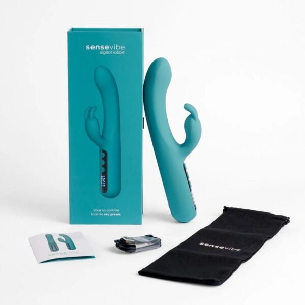 Vibrador Recarregável Sensevibe Digital Rabbit com estimulador de clitóris