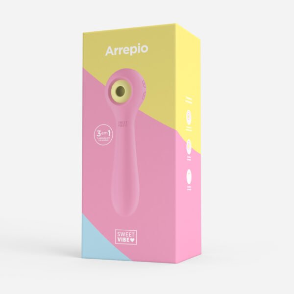Cópia de CAIXA ARREPIO ROSA 3 Vibrador 3 em 1 Sweet Vibe Arrepio com Sucção, Tapping e Vibração - Rosa